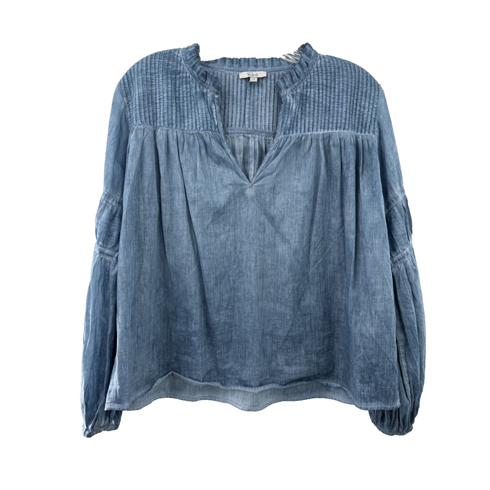 Rails Women's Marli Faded Blue Boho Designer Lightweight Blouse Top Size XS